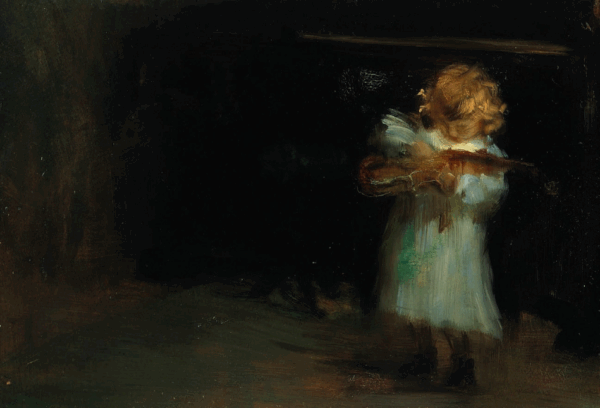 Bianca con il violino